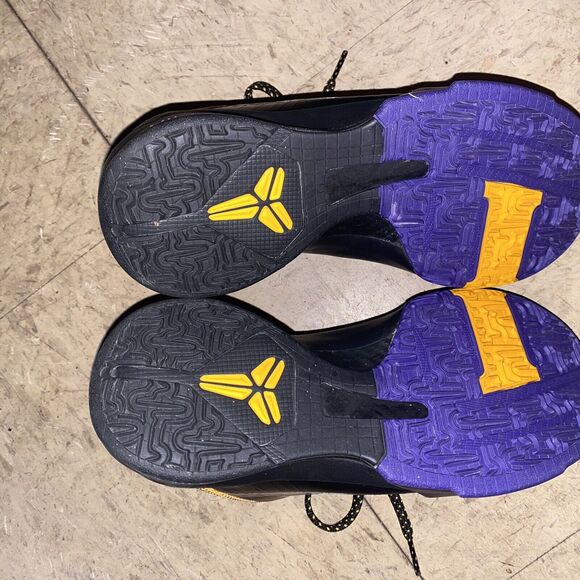 Nike Zoom Kobe 5 Protro Sneaker GS Size 5Y‎ Black LAKERS Basketball 386647-071 - Picture 9 of 12